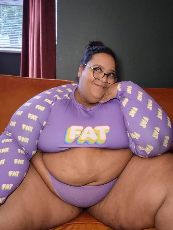 FAT Bold Rainbow and Purple Long Sleeve Crop Top | Bold Curvy Unapologetic | Plus Size Body Positive Activewear | #EffYourBodyStandards