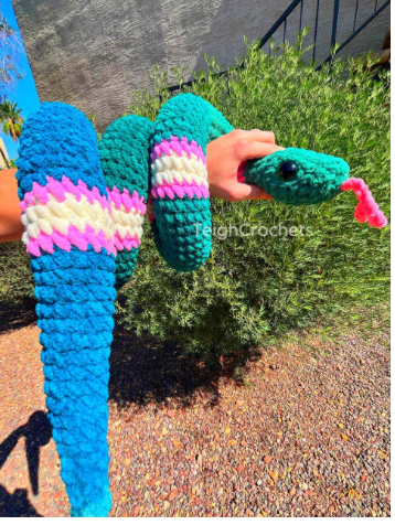 6ft Jumbo Crochet Snake Plush