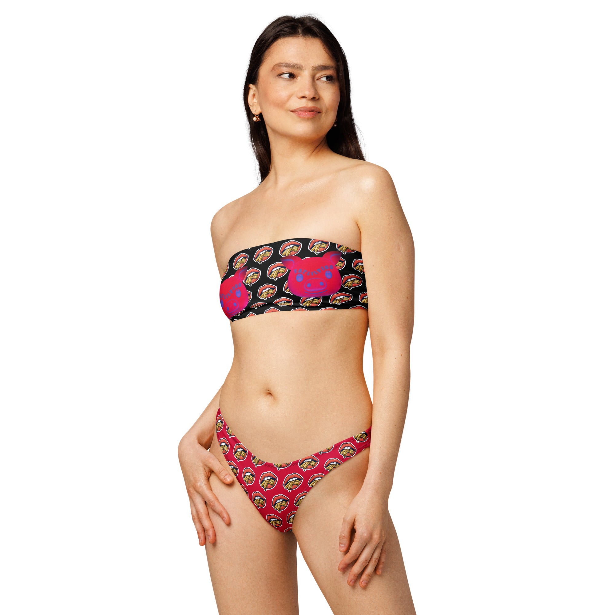 FatLilPigg x Get Thicker Stickers Collab Bikini | Bold Curvy Swimwear | Eco-Friendly Recycled Fabric