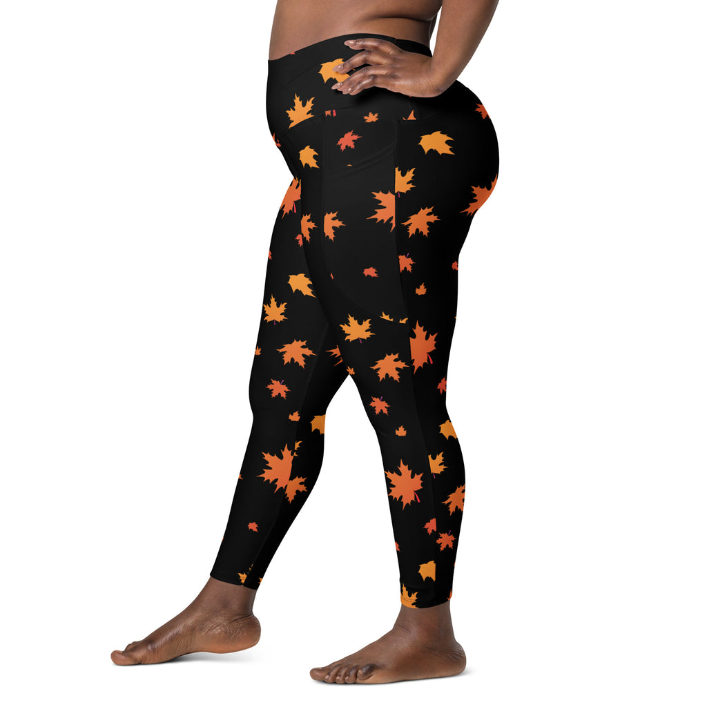 Gobble Till You Wobble Pocket Leggings – Thanksgiving Fall Leaf High-Waisted Recycled Leggings