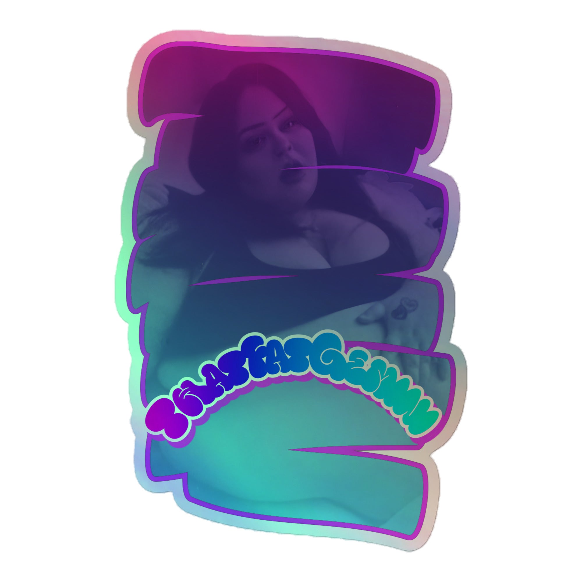 ThatFatGemini x GetThickerStickers Collaboration Series Holographic Sticker | Curvy Babe Body Positive Vinyl | Sexy BBW Art