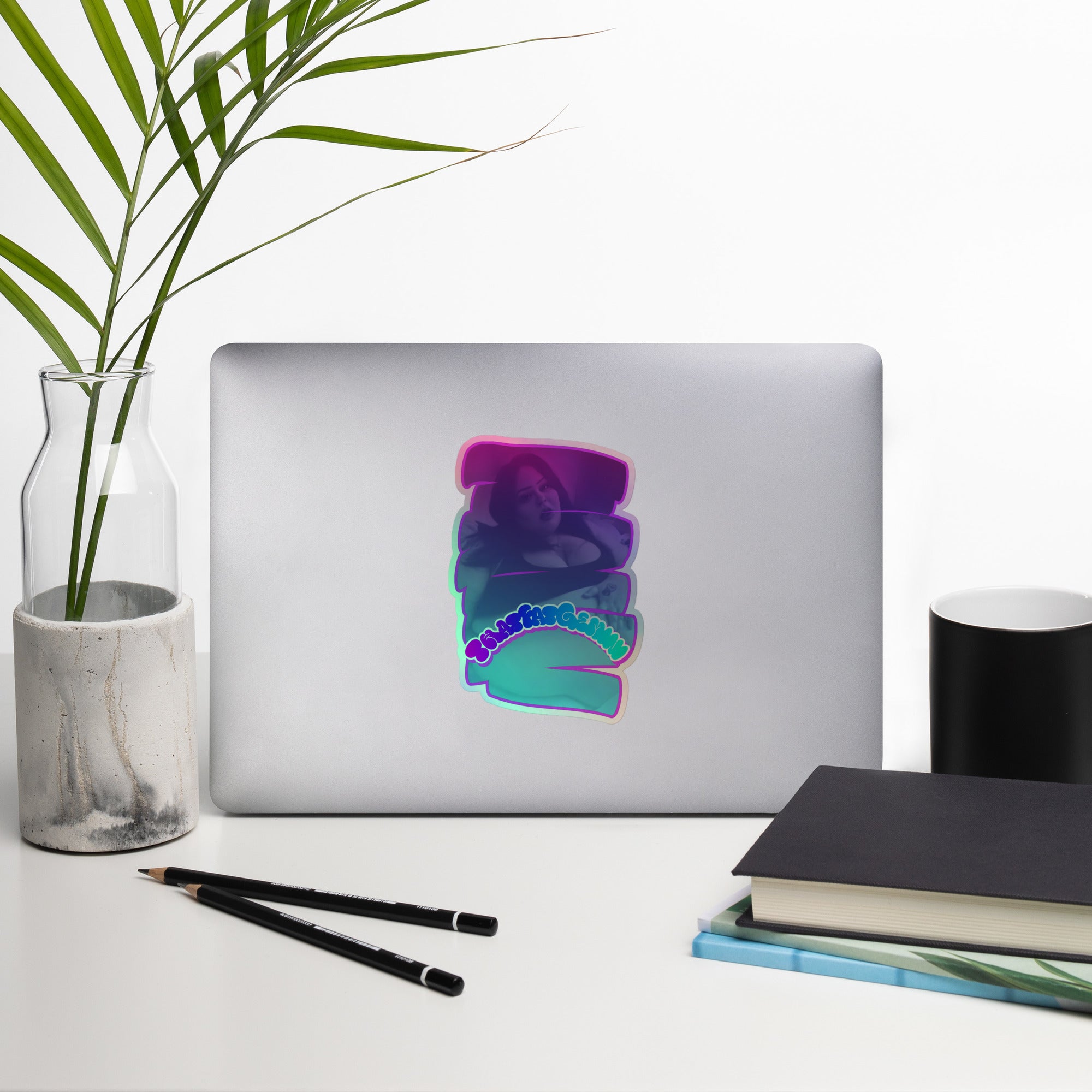 ThatFatGemini x GetThickerStickers Collaboration Series Holographic Sticker | Curvy Babe Body Positive Vinyl | Sexy BBW Art