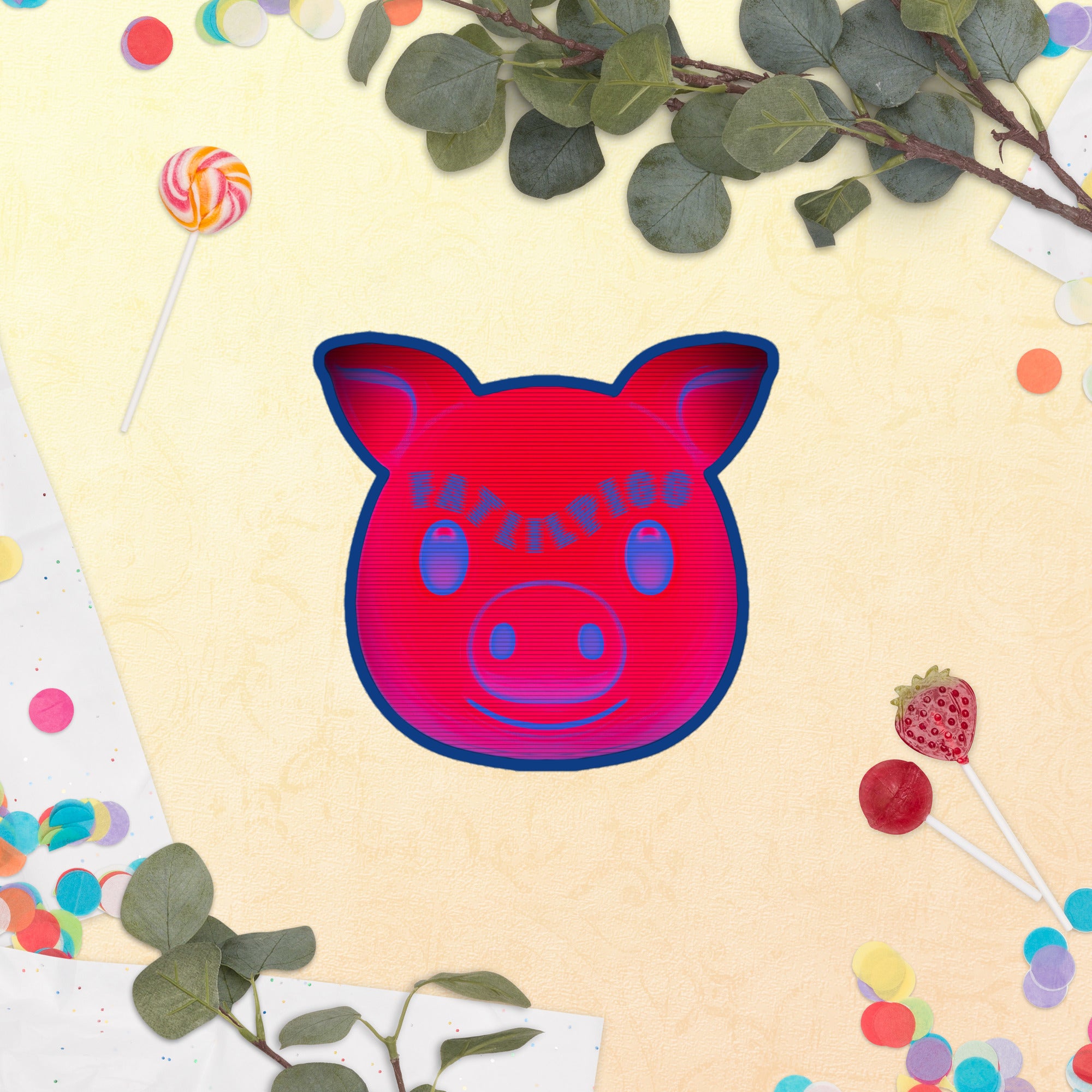 FatLilPigg x Get Thicker Stickers Collab Piggy Sticker | Custom Vinyl Decal | Cute Pig Design | Body Positive Sticker