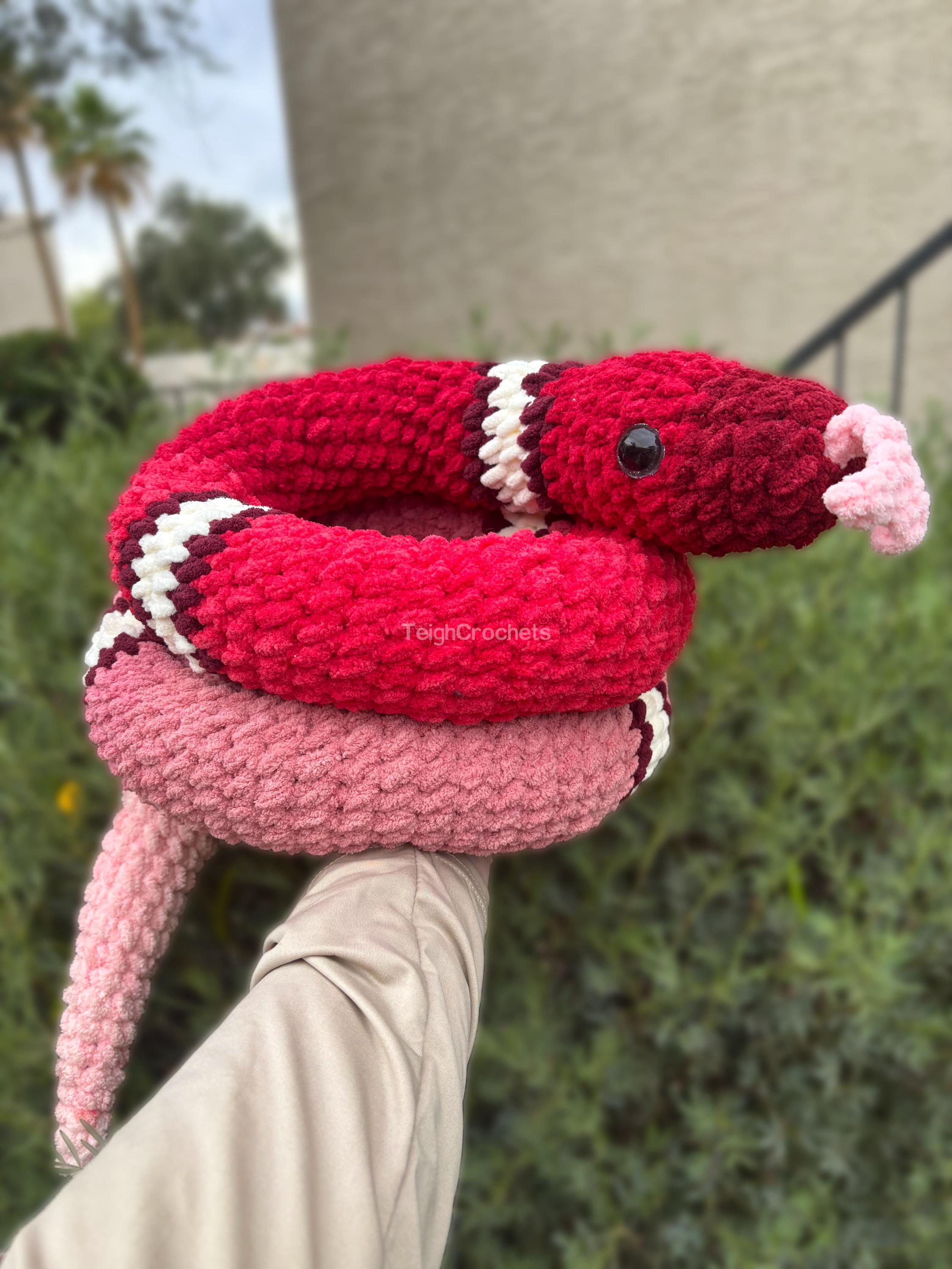 6ft Jumbo Crochet Snake Plush
